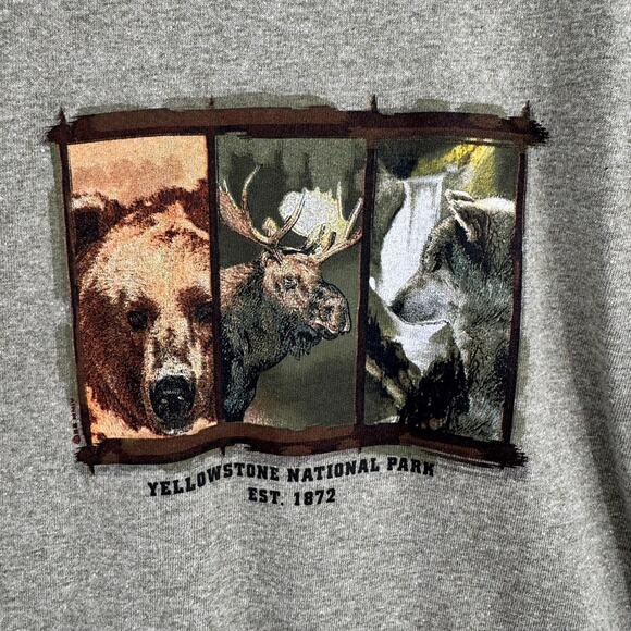 Green Brand Recycled SanSegal Yellowstone T-Shirt Adult Small Heathered Green - Picture 3 of 7